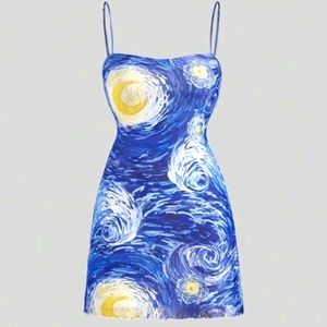 Van Gogh Starry Night Mesh Cami Dress